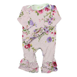 Baby Grey Girls Pink Floral Long Sleeve Outfit size: 6-9 Months